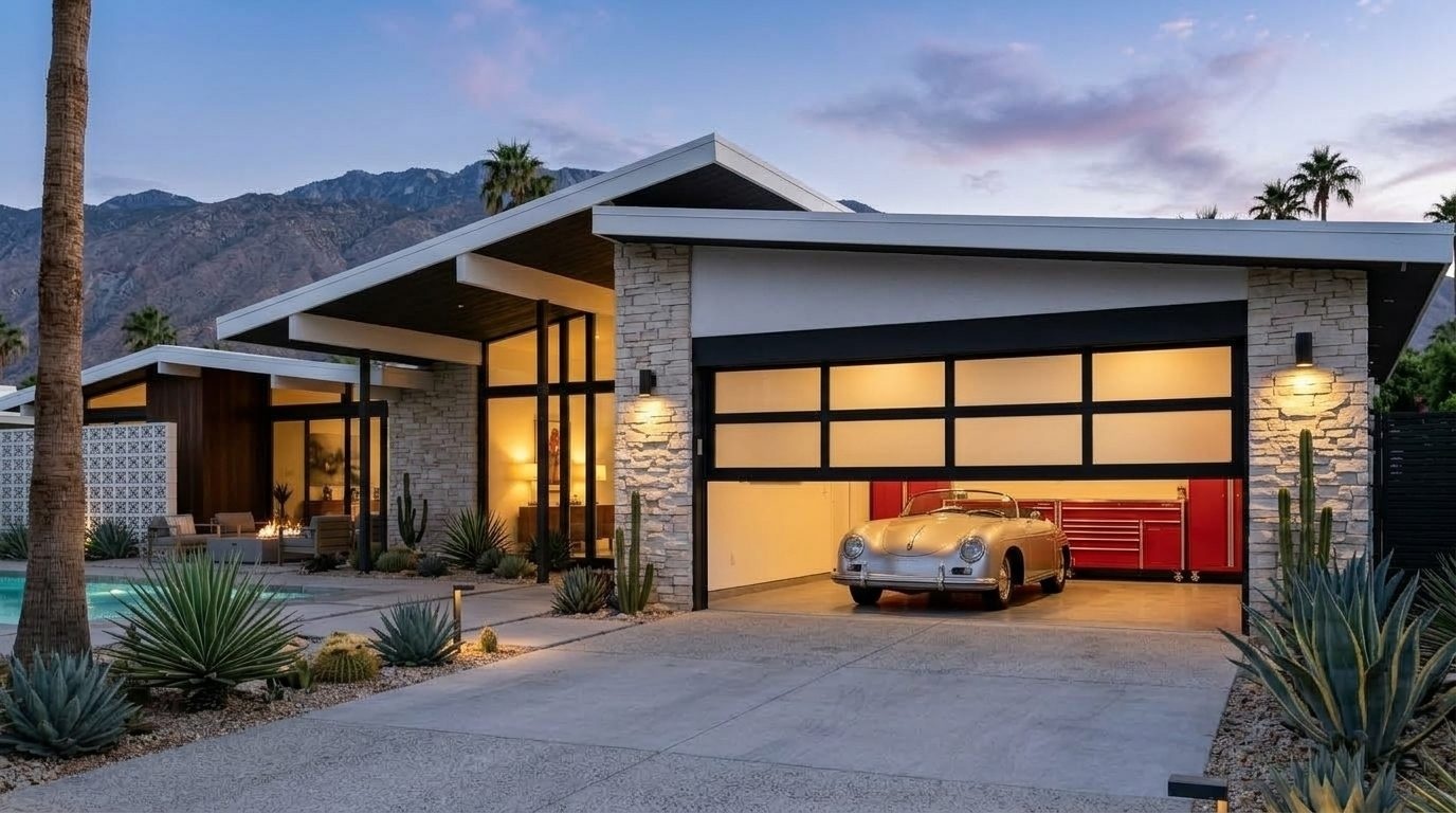 Bennett Local Garage Door Garage Door Gliding Open Revealing Warm Illuminated Interior